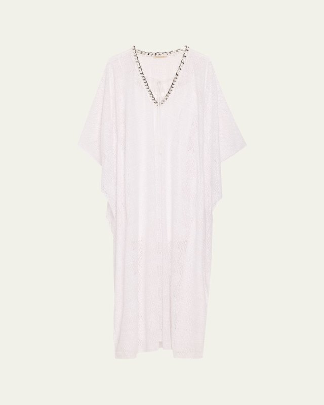 Ruth Chain-Trim Pointelle Maxi Dress